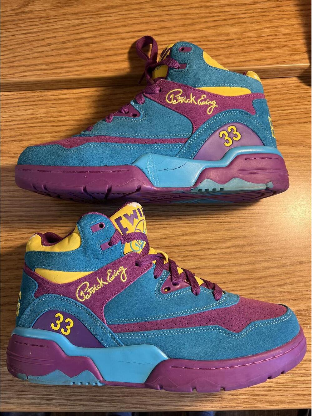 Patrick Ewing Purple Blue Yellow shoes